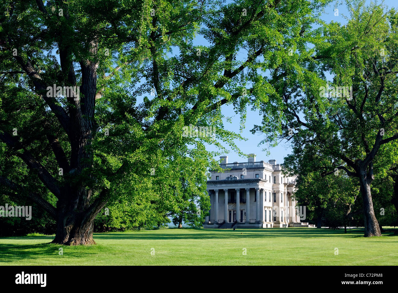 Vanderbilt Mansion and grounds, Vanderbilt Mansion National Historic Site, Hyde Park, Dutchess County, New York, USA Stock Photo
