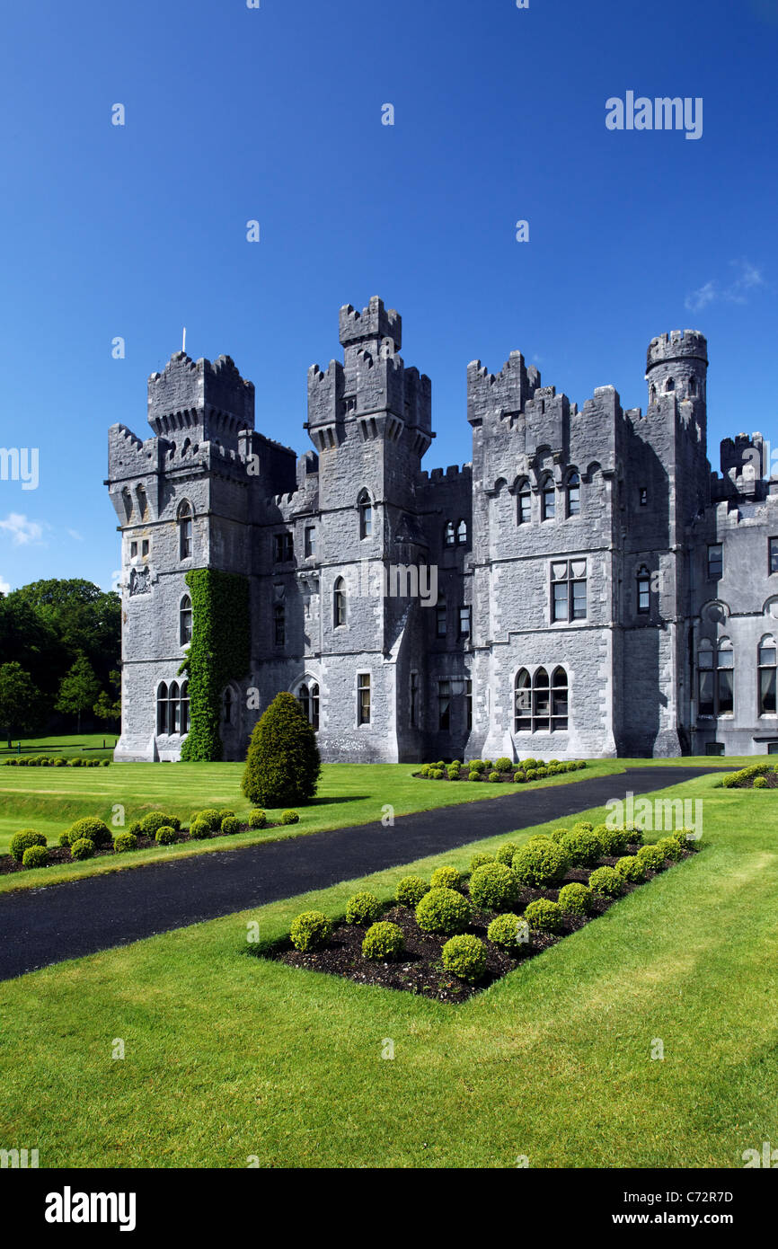 Park grounds at Ashford Castle, Cong, County Galway, Republic of Ireland Stock Photo