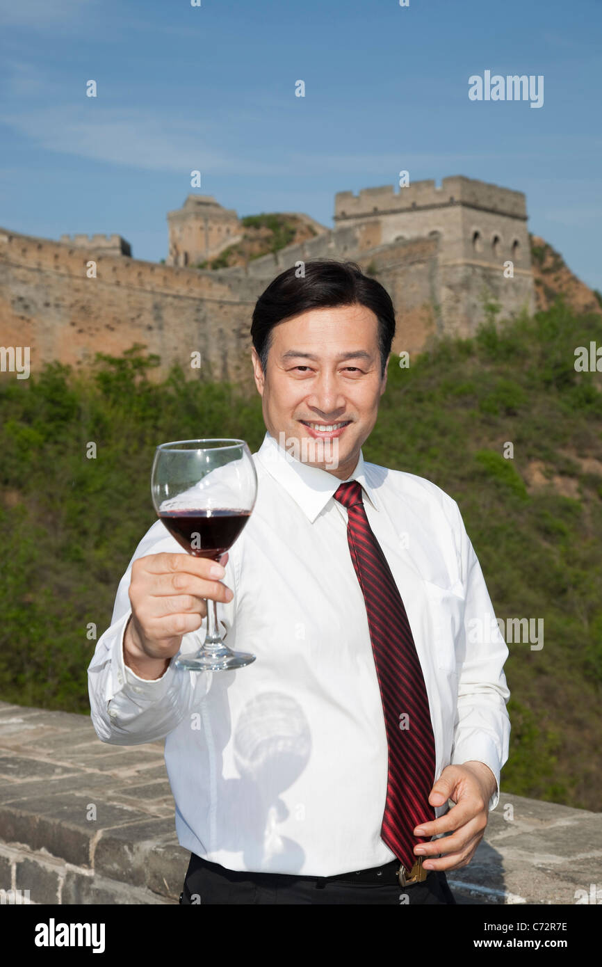 Business woman on the Great Wall Stock Photo Alamy