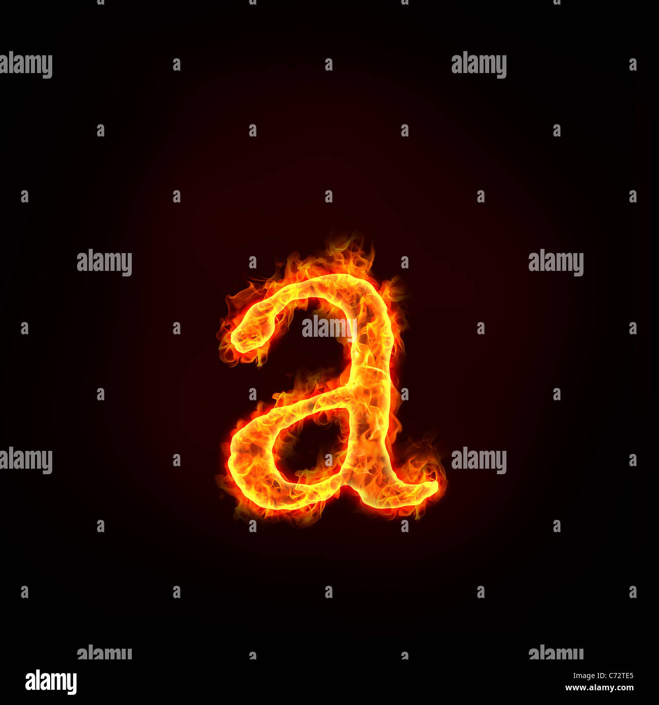 fire alphabets in flame, small letter a Stock Photo - Alamy