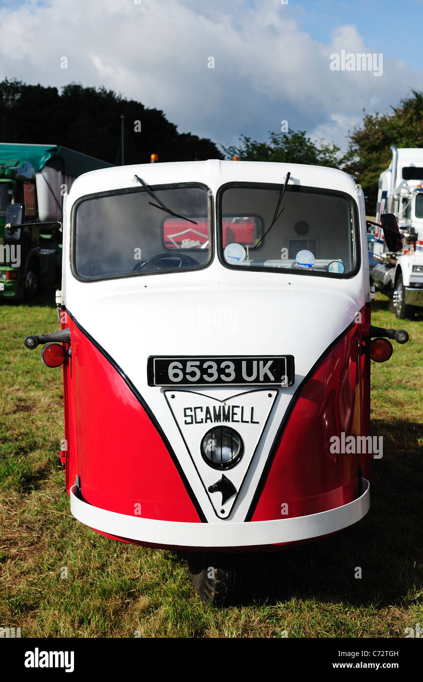 Scammell Three Wheeler Vehicle.Moorgreen Show Nottinghamshire England. Stock Photo