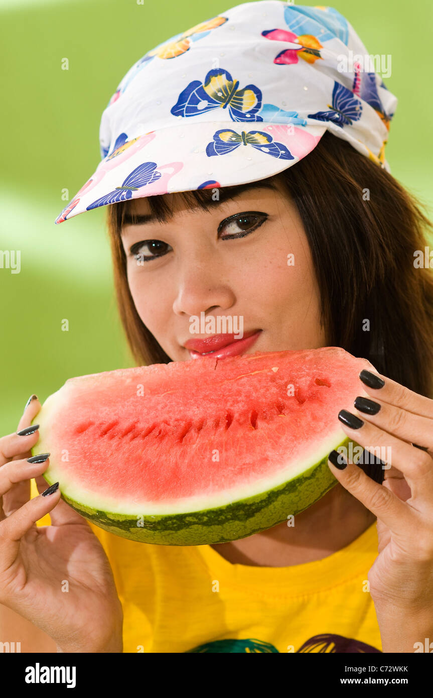 asian girl in studio setting Stock Photo
