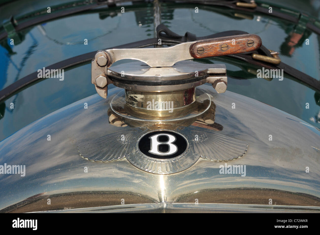 Bonnet Badge And Radiator Cap Of A 1930 Four And A Half Litre Bentley 