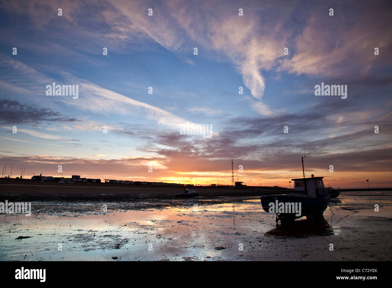 Daybreak at Low Tide, Shoebury Common Beach Stock Photo Alamy