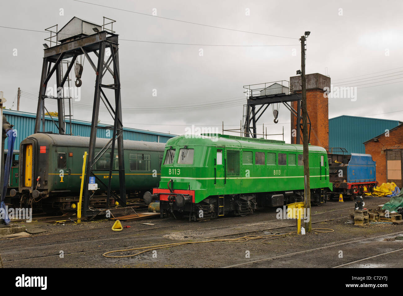 Diesel trains at the Railway Preservation Society of Ireland Stock