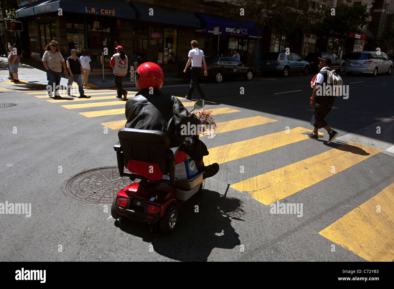 mobility scooter in san francisco Stock Photo Alamy