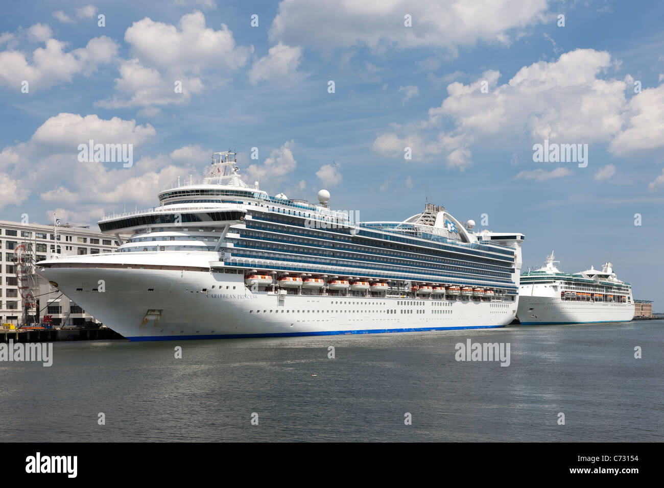 Cruise ships docked at the Black Falcon Cruise Port, Boston, Massachusetts Stock Photo