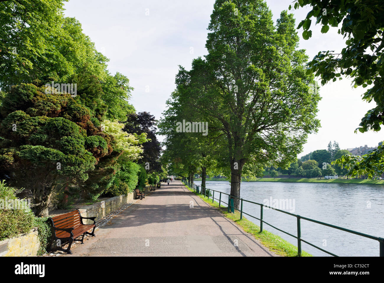 Path along the banks of the River Ness, Inverness, Highland, Scotland, UK Stock Photo