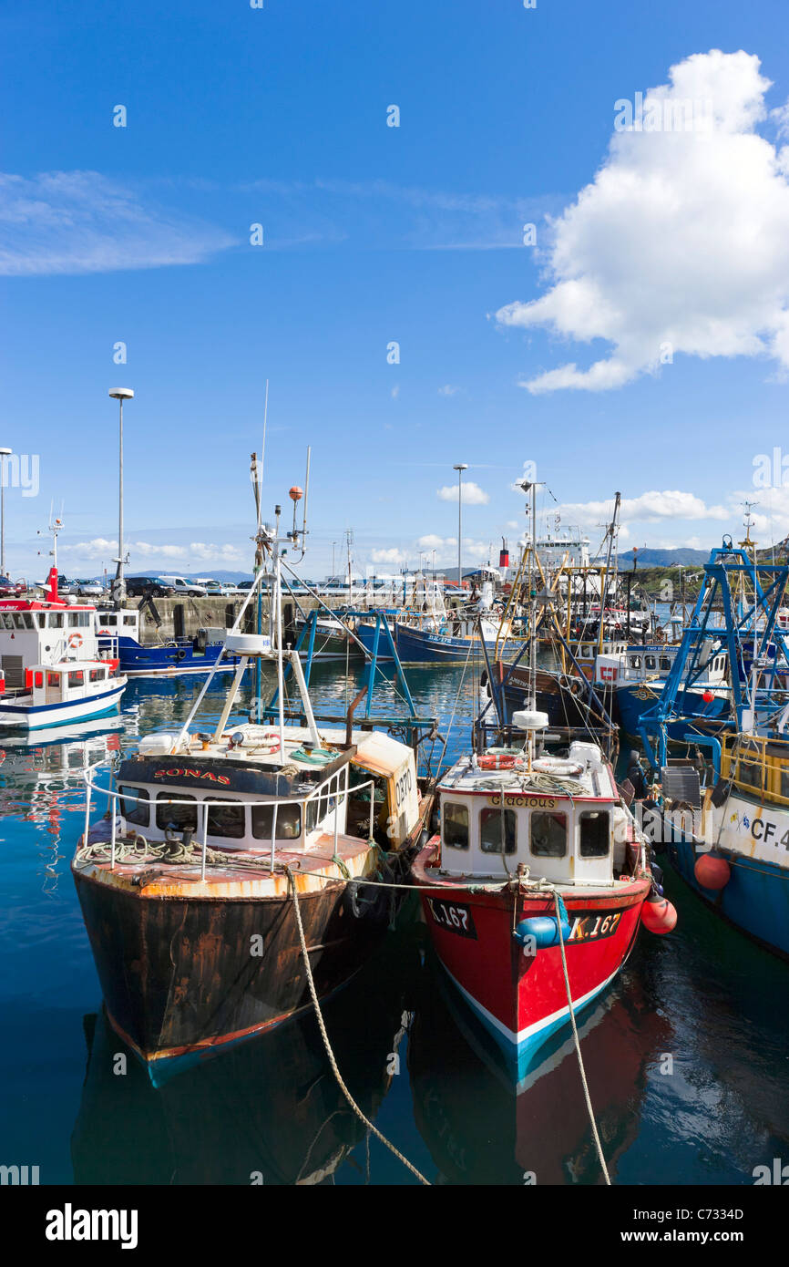 Local fishing boats in the harbour at Mallaig, Lochabar, Highland, Scotland, UK Stock Photo