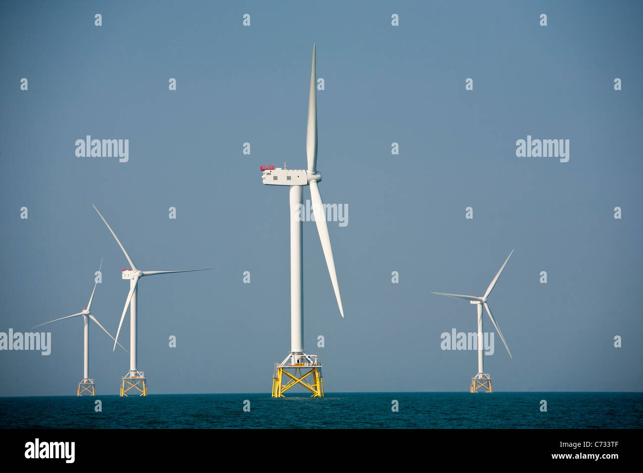 The Ormonde offshore wind farm whose 5Mw turbines are the most powerful in the world. Stock Photo