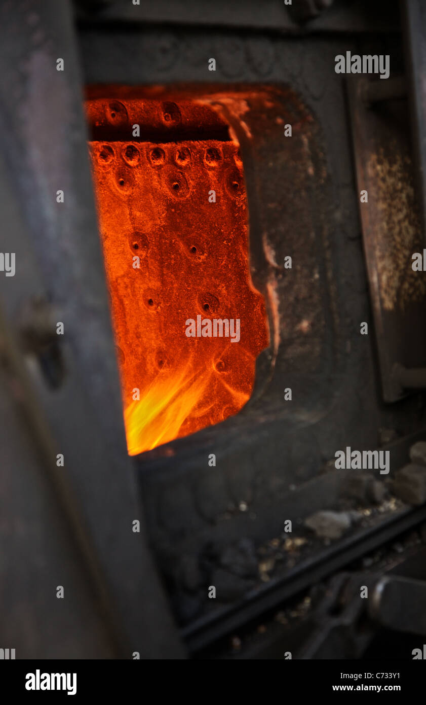 Steam train bioler Stock Photo