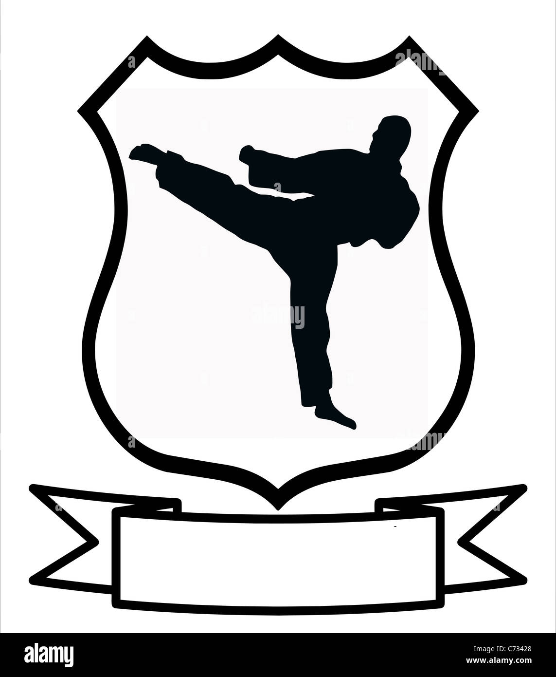 Karate Sport Emblem Badge Shield Logo Insignia Coat of Arms Stock Photo