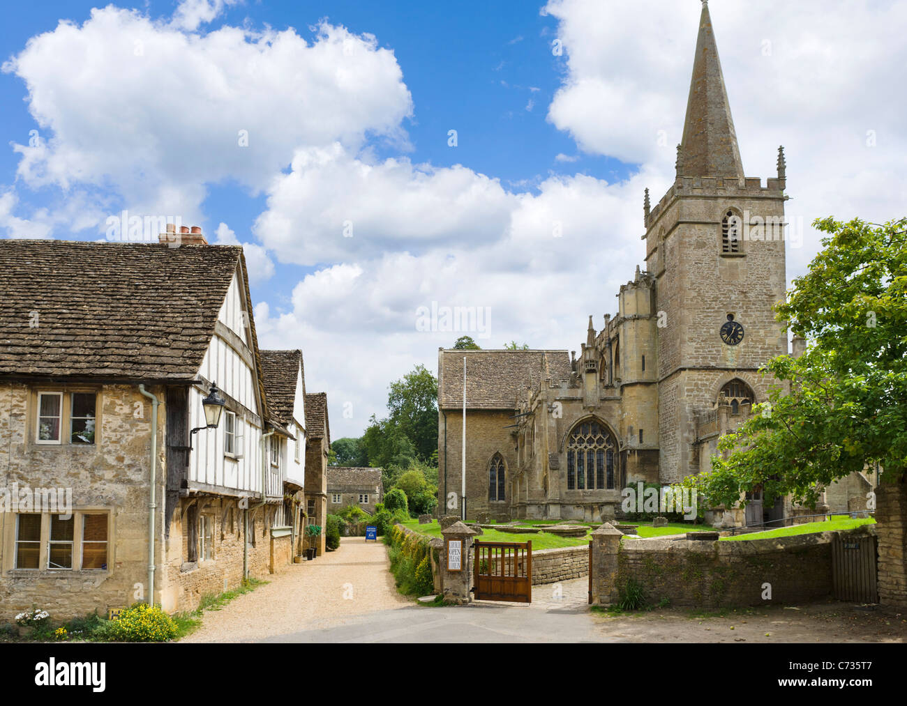 Church of St Cyriac in the picturesque village of Lacock, near Chippenham, Wiltshire, England, UK Stock Photo