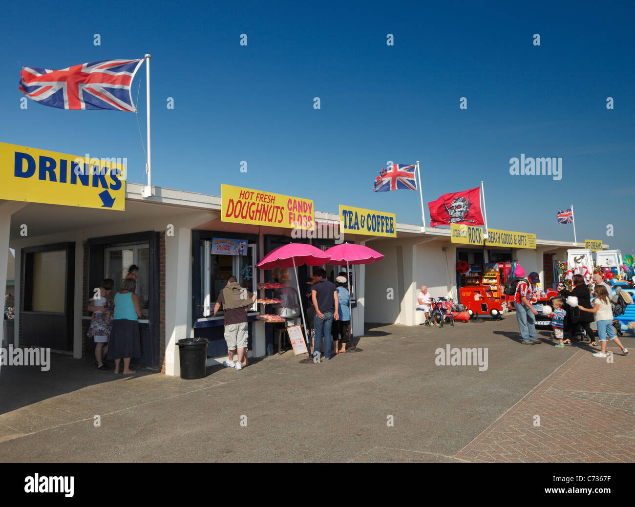 Littlehampton seafront kiosks. Stock Photo