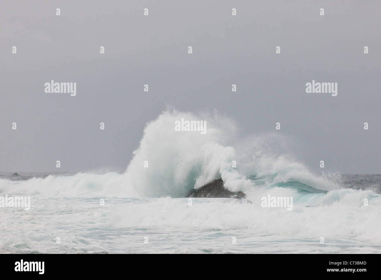 Storm waves breaking at Tsitsikamma National Park in South Africa. Stock Photo