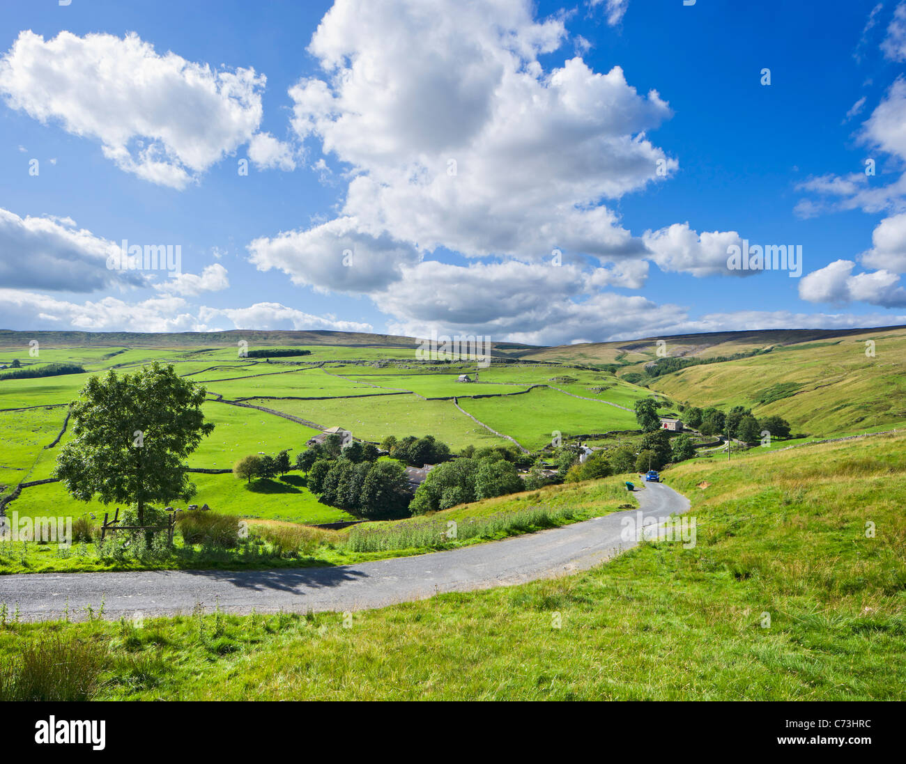 Countryside between Arncliffe and Malham, Littondale, Yorkshire Dales National Park, England, UK Stock Photo