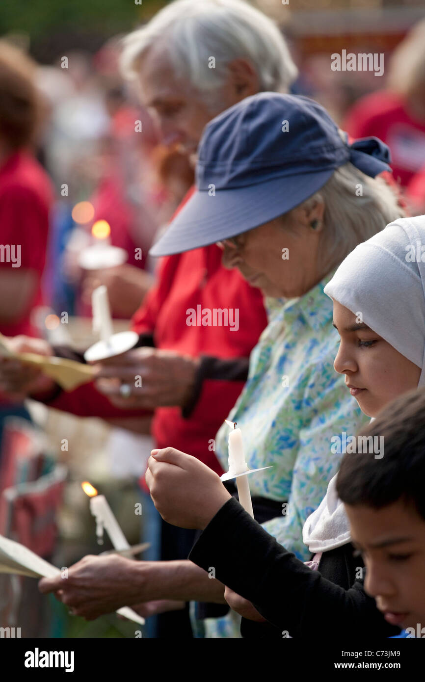 Tenth Anniversary Remembrance of September 11 Attacks Stock Photo