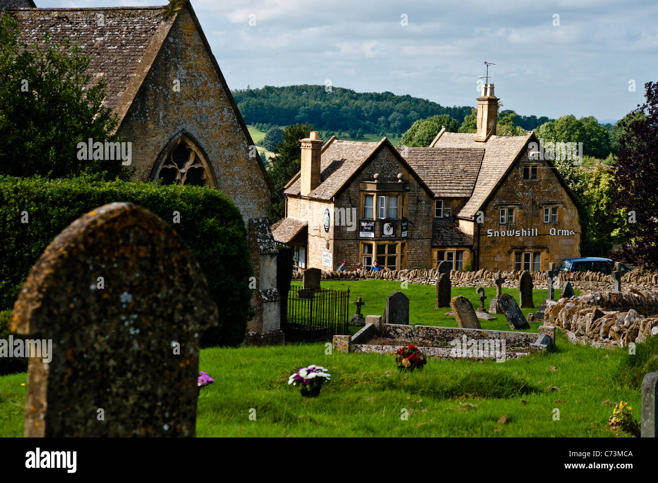 Snowhill Arms pub in the Cotswolds Stock Photo