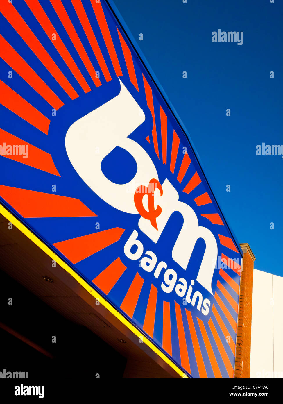 B&M Bargains shop in the UK which sells budget priced products and has enjoyed sharp growth during the economic downturn Stock Photo