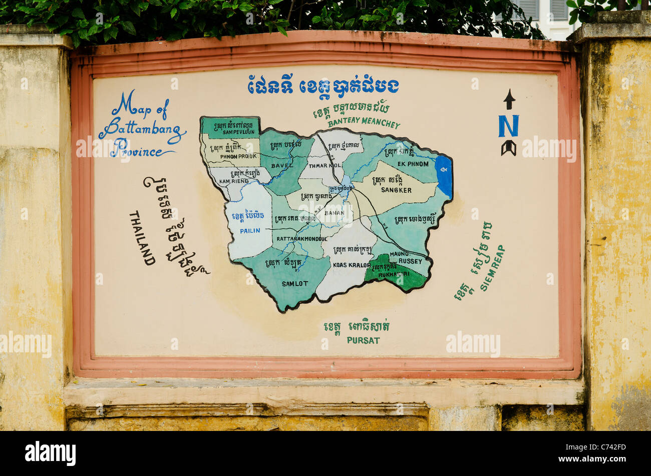 Map Of Battambang Province Cambodia C742FD 