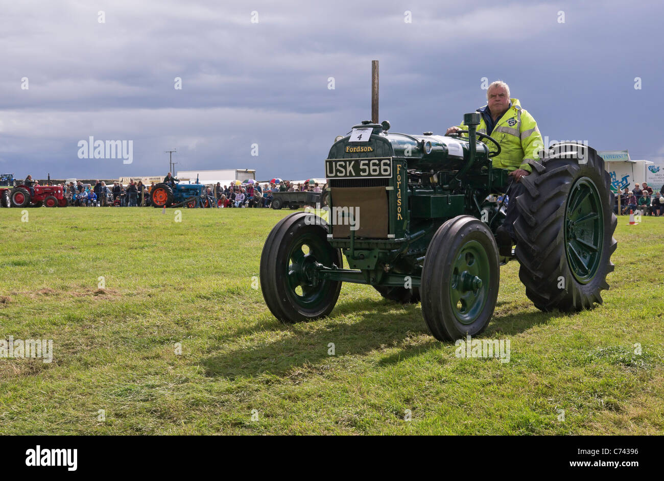 Fordson tractor in the parade ring at Wensleydale Agricultural Show, Leyburn, North Yorkshire. Stock Photo