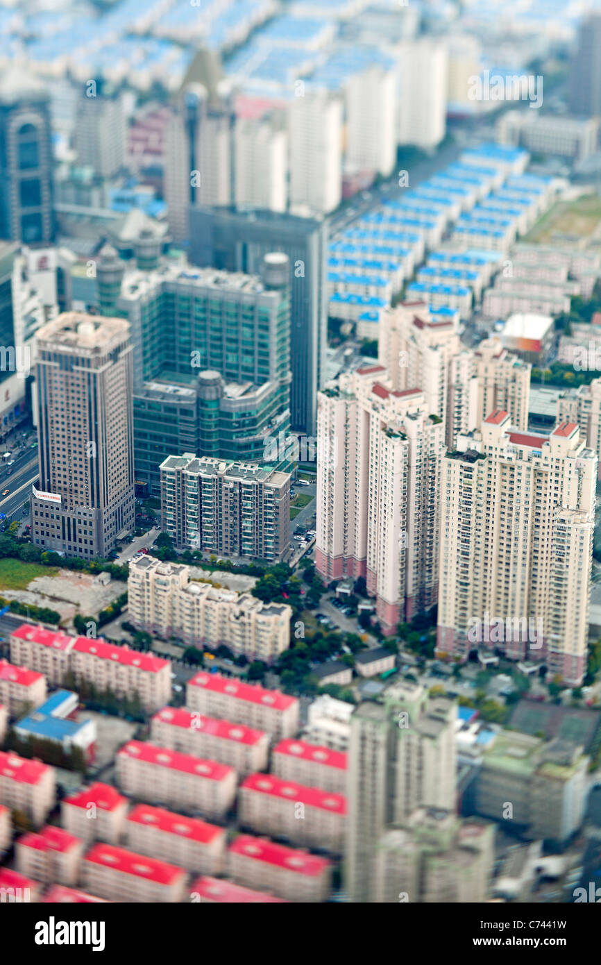 Apartment buildings in Central Shanghai, Shanghai, China Stock Photo