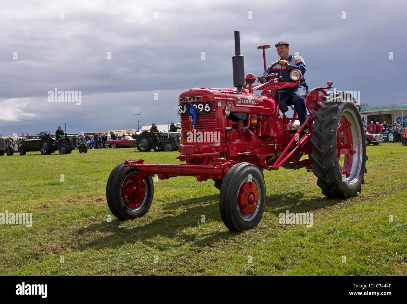 McCormick Farmall tractor in the parade ring at Wensleydale Agricultural Show. Stock Photo