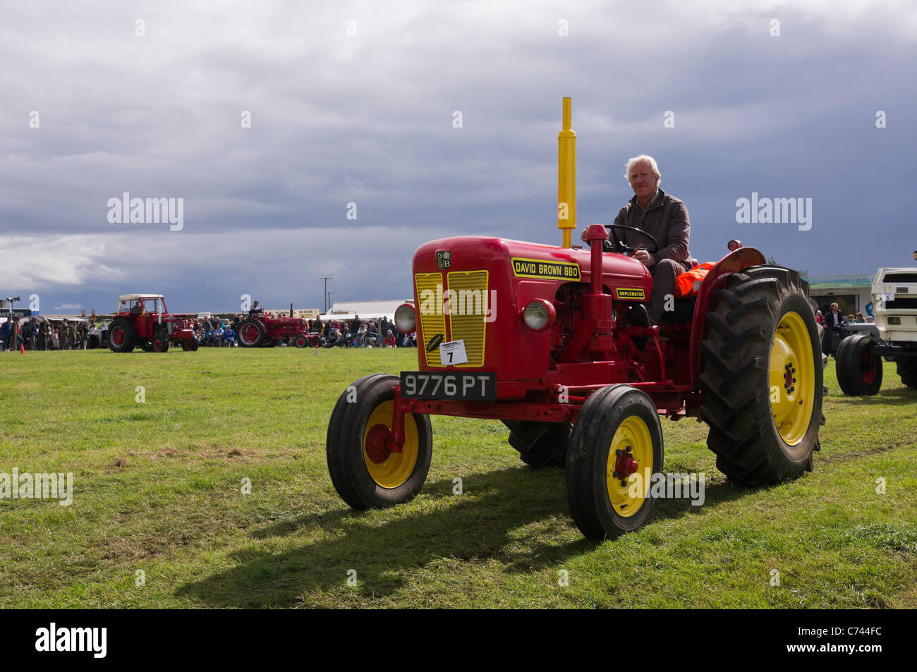 David Brown 880 Implematic tractor photographed in the parade ring at Wensleydale Agricultural Show, 2011 Stock Photo