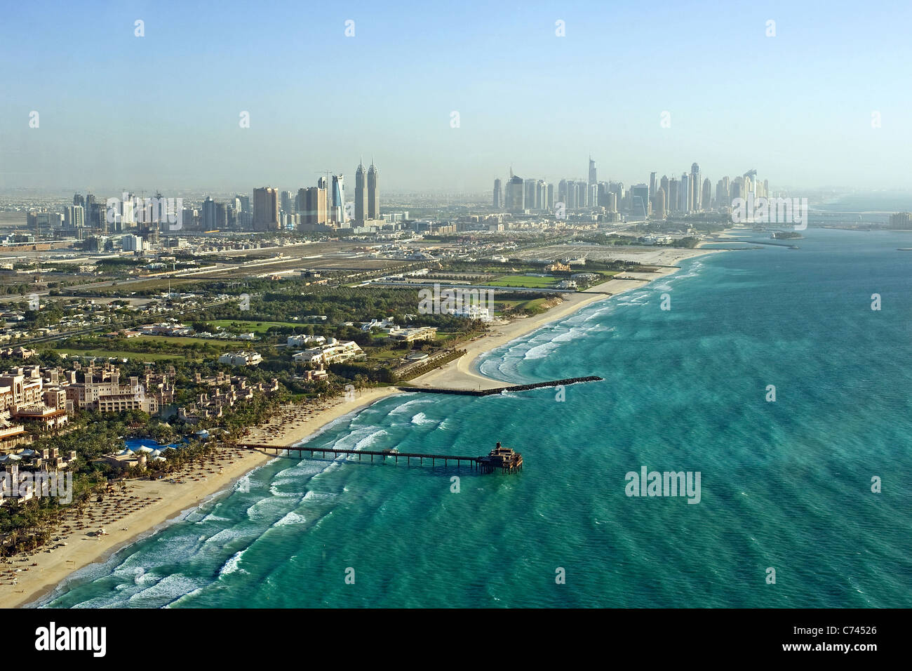 Dubai skyline Dubai United Arab Emirates Stock Photo
