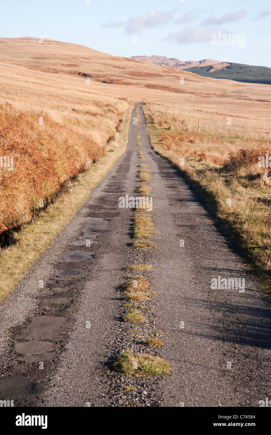 Remote single track road Isle of Jura, Scotland, UK LA005503 Stock Photo