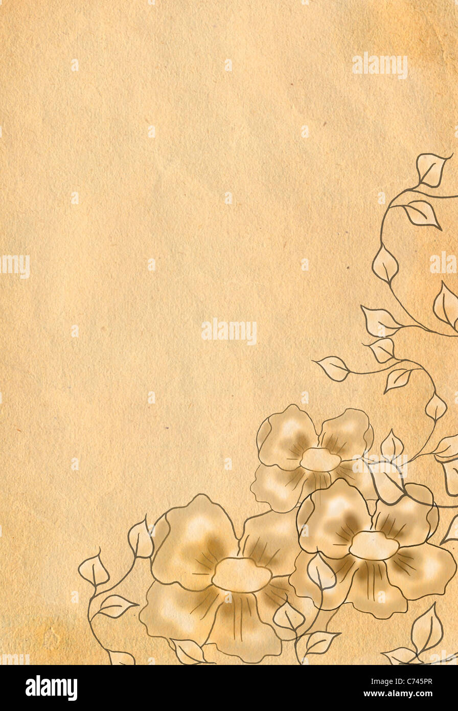 grunge background with flowers Stock Photo - Alamy