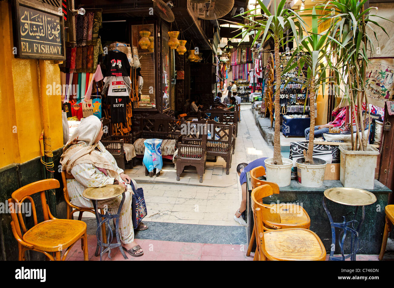 famous el fishawy cafe in cairo souk egypt Stock Photo Alamy