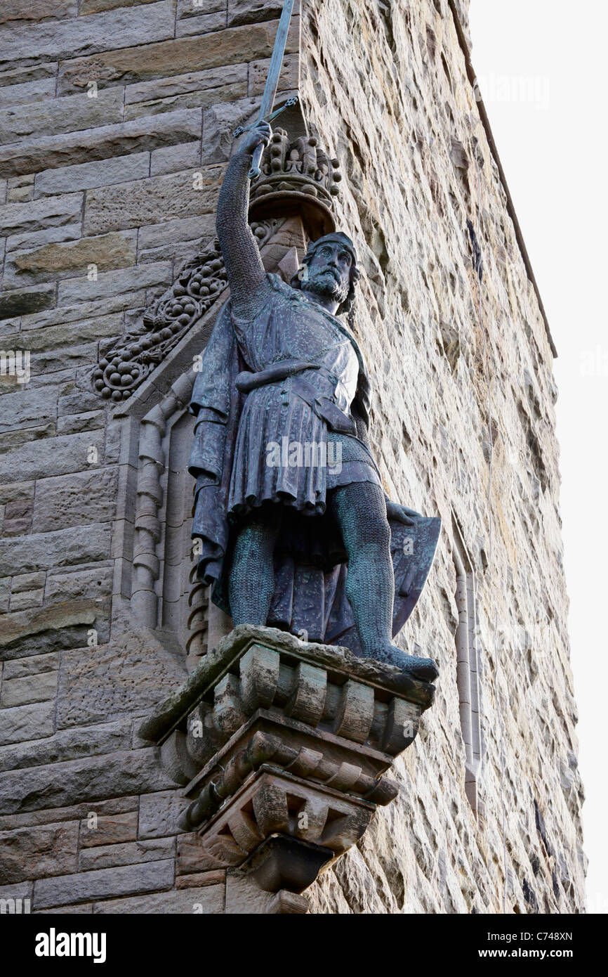 Statue of William Wallace on the National Wallace Monument Stirling Stock Photo