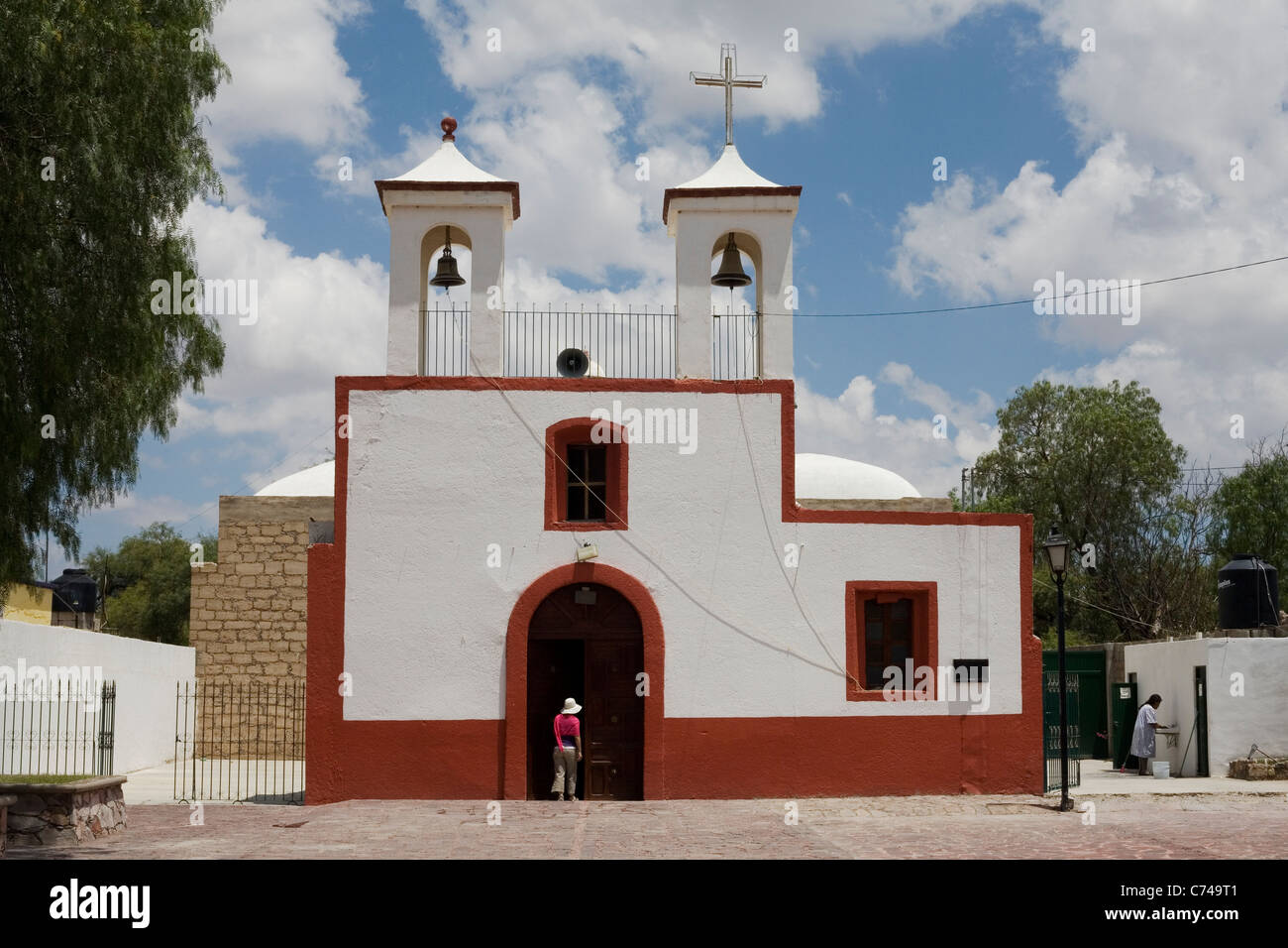 The church of Sagrado Corazon de Jesús in Estación Catorce, Mexico. Stock Photo