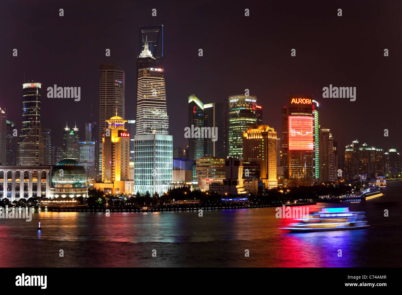 Shanghai Skyscrapers Across Huangpu River High Resolution Stock ...