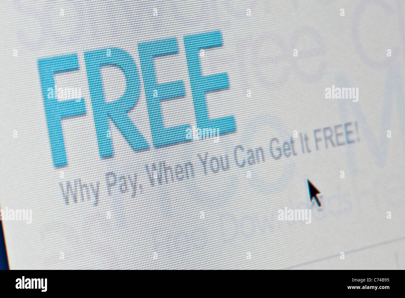 Close up of the Free logo as seen on its website. (Editorial use only: print, TV, e-book and editorial website). Stock Photo
