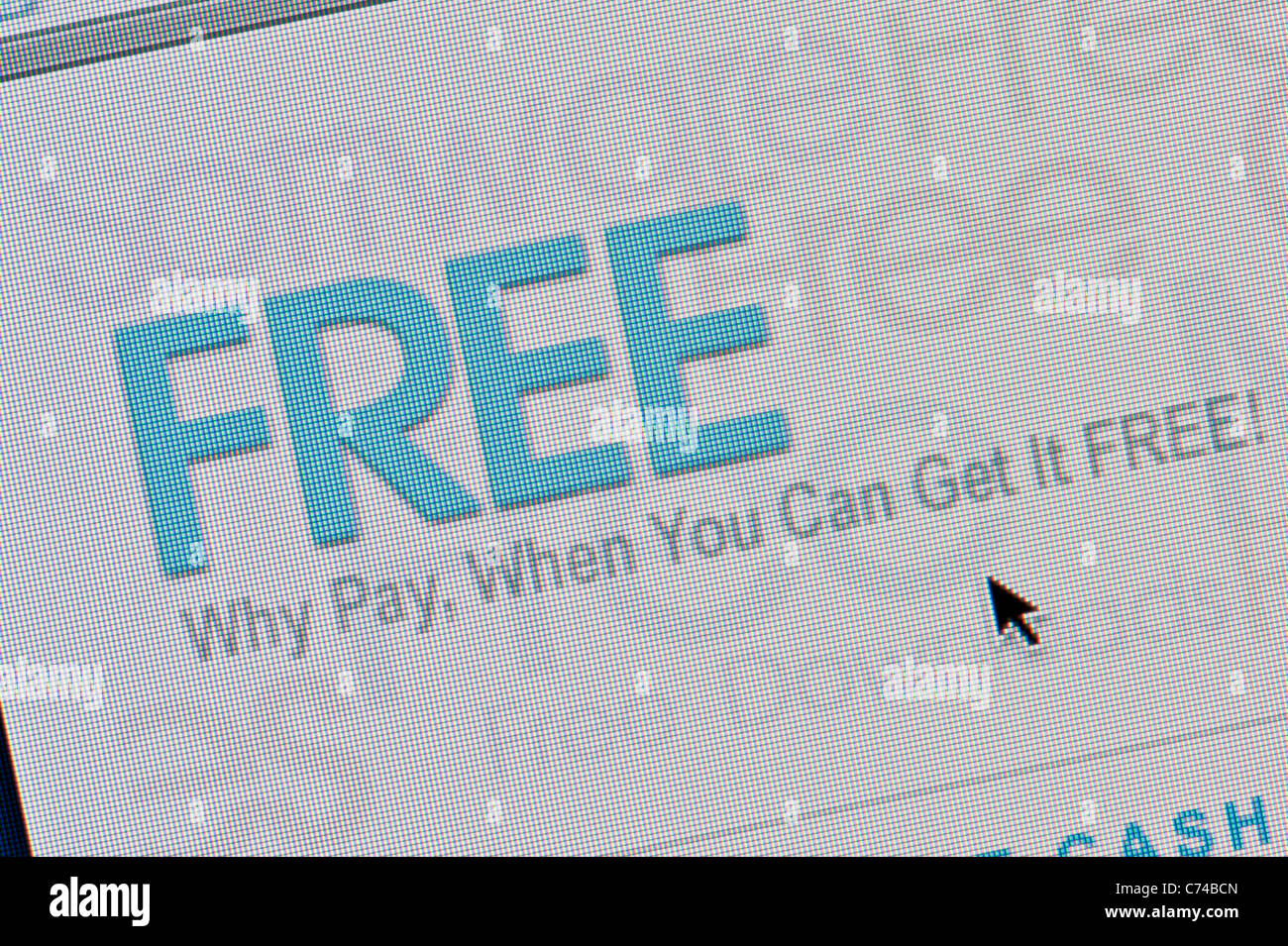 Close up of the Free logo as seen on its website. (Editorial use only: print, TV, e-book and editorial website). Stock Photo