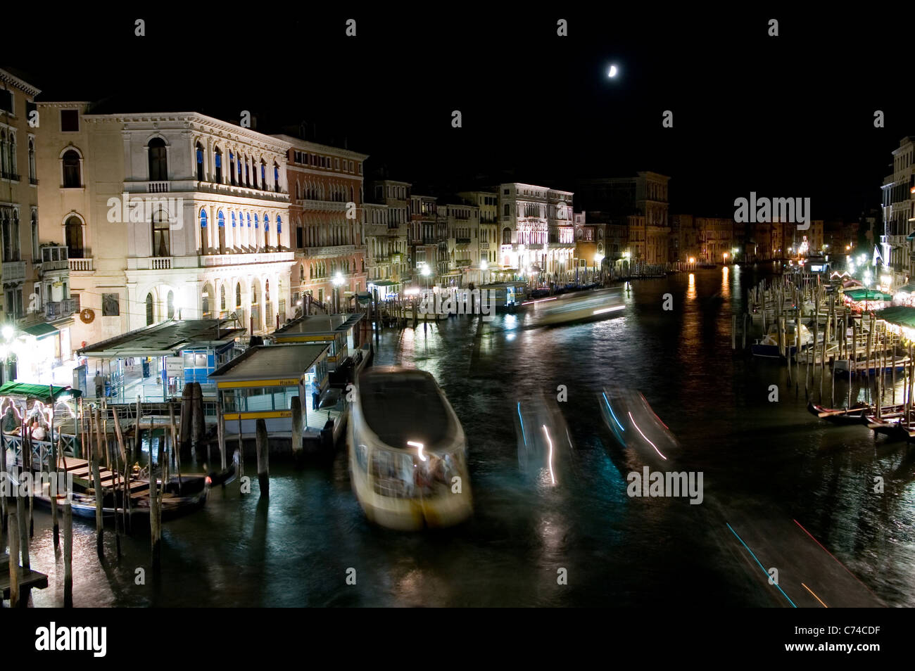 The Grand Canal at night Venice Italy Stock Photo - Alamy