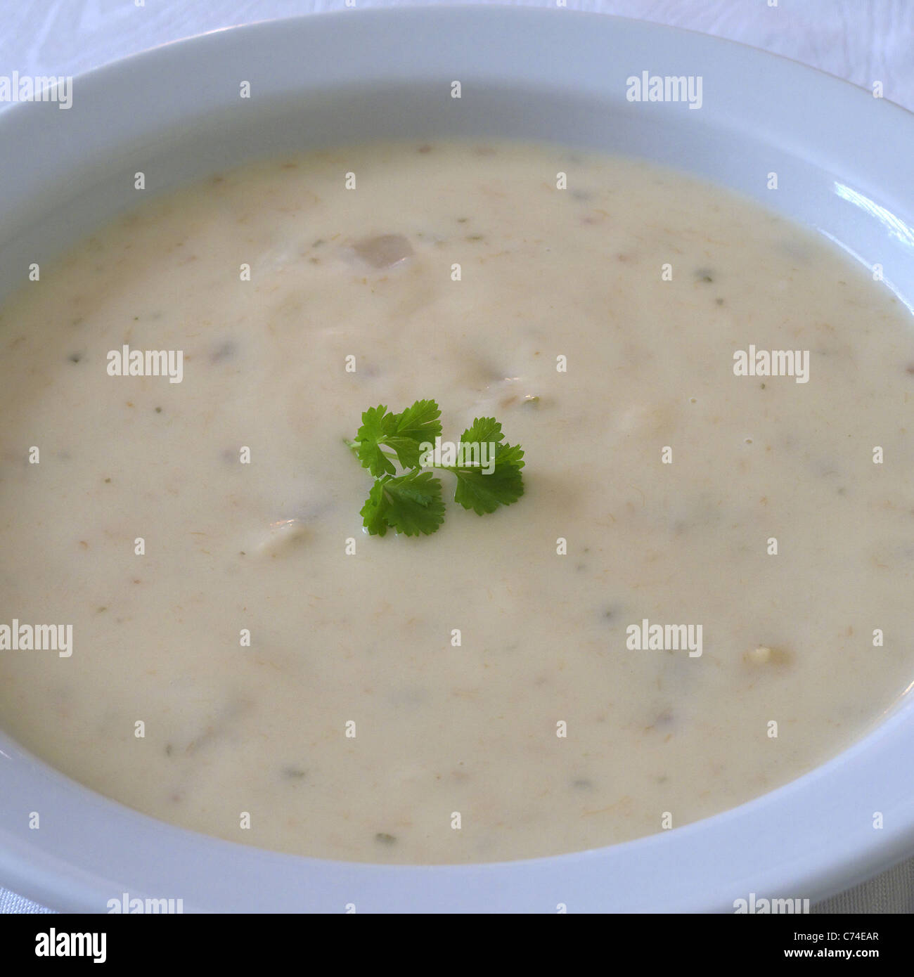 A Bowl or Dish of Smoked Haddock Chowder Soup Stock Photo Alamy