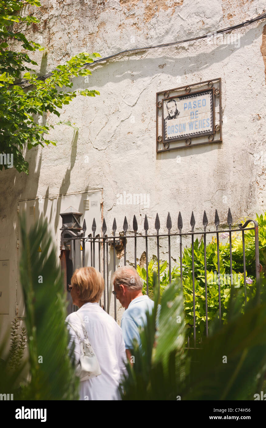 Walkway named after Orson Welles in Ronda, Malaga Province, Spain Stock