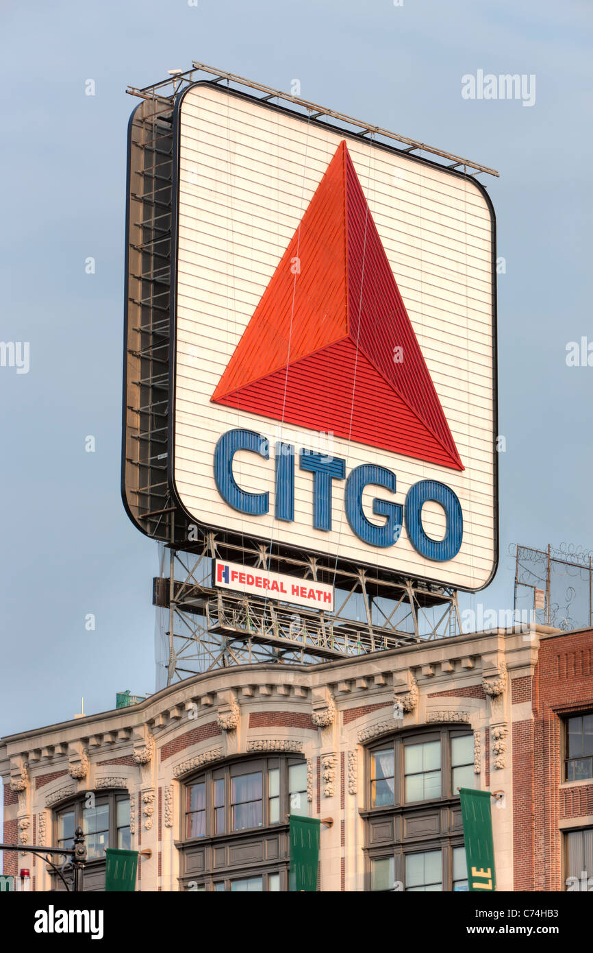 The famous CITGO sign in Kenmore Square, Boston, Massachusetts Stock Photo