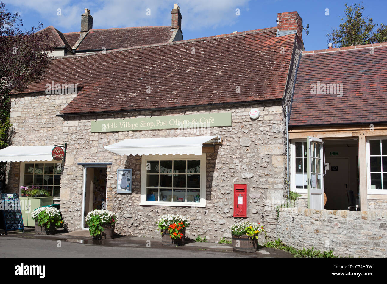 Mells Village Shop Post Office and Cafe Stock Photo