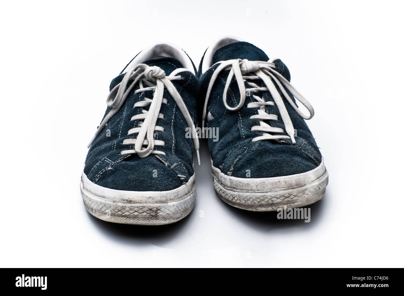 Converse blue suede One Star sneakers Stock Photo