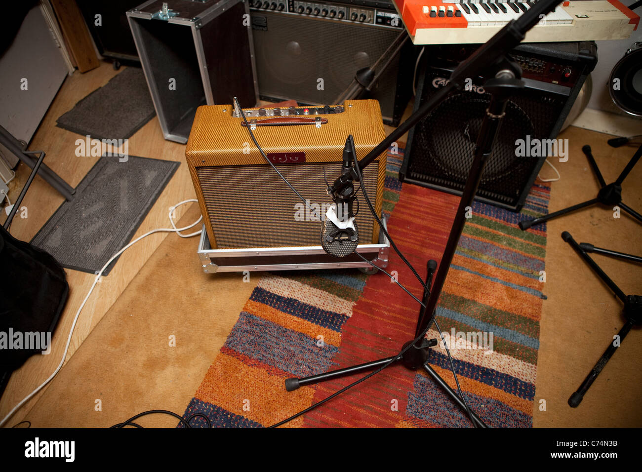 Music amplifier in studio Stock Photo Alamy