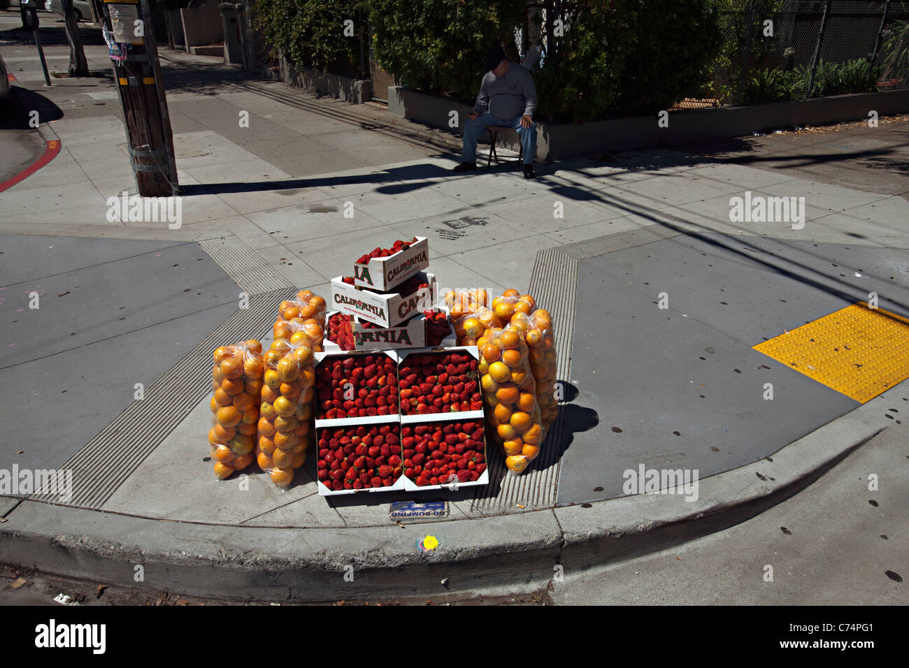 man selling fruits in mission district of san francisco Stock Photo Alamy