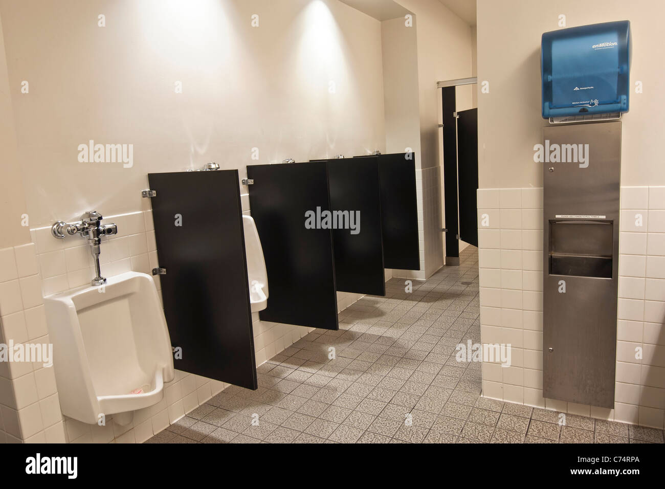 A typical public restroom. Stock Photo