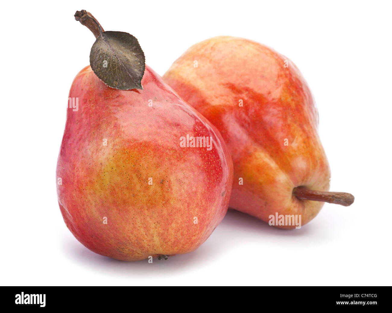 Red pear ripe fruit isolated on white background Stock Photo - Alamy