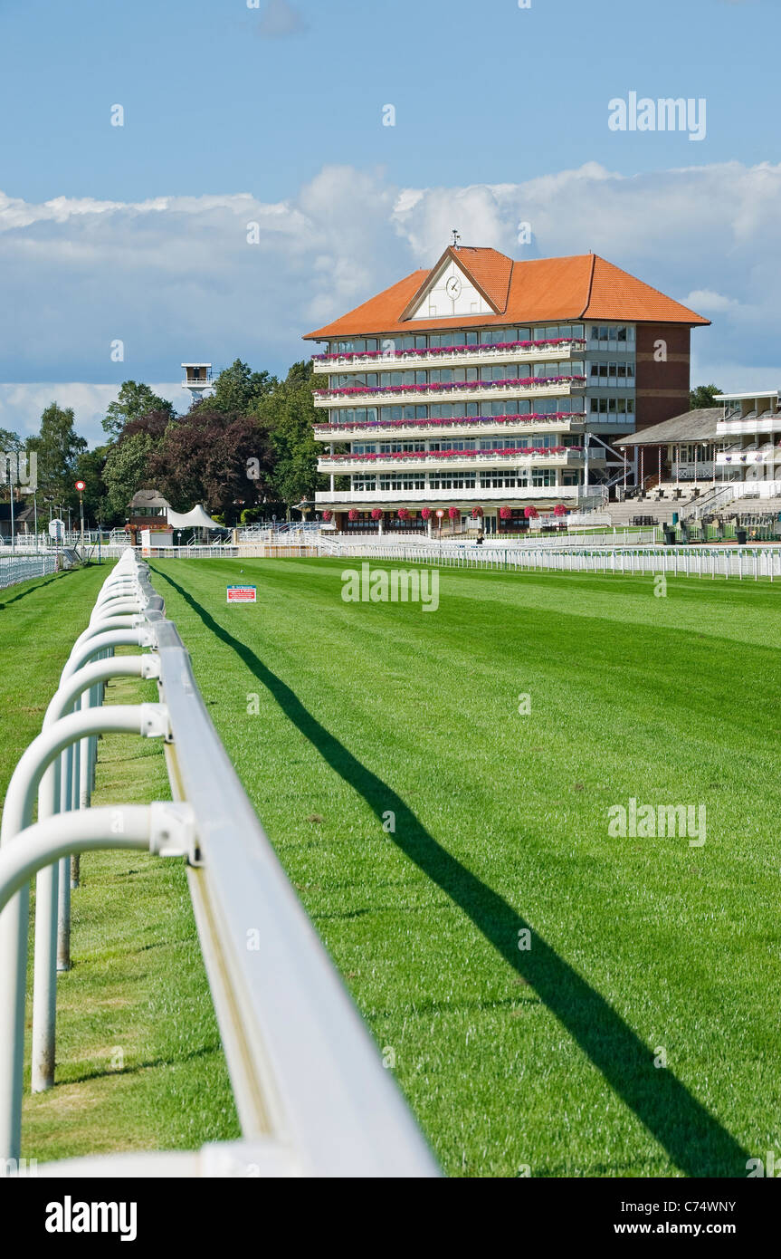 York Racecourse and stand grandstand in summer Knavesmire York North Yorkshire England UK United Kingdom GB Great Britain Stock Photo