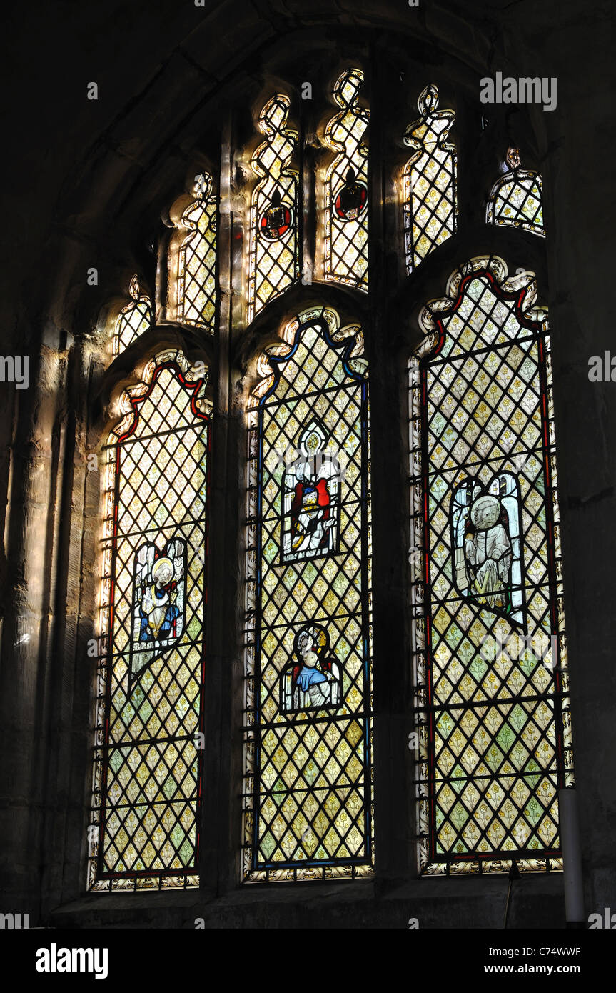 A window in the chancel, St. Nicholas Church, Frolesworth, Leicestershire, England, UK Stock Photo