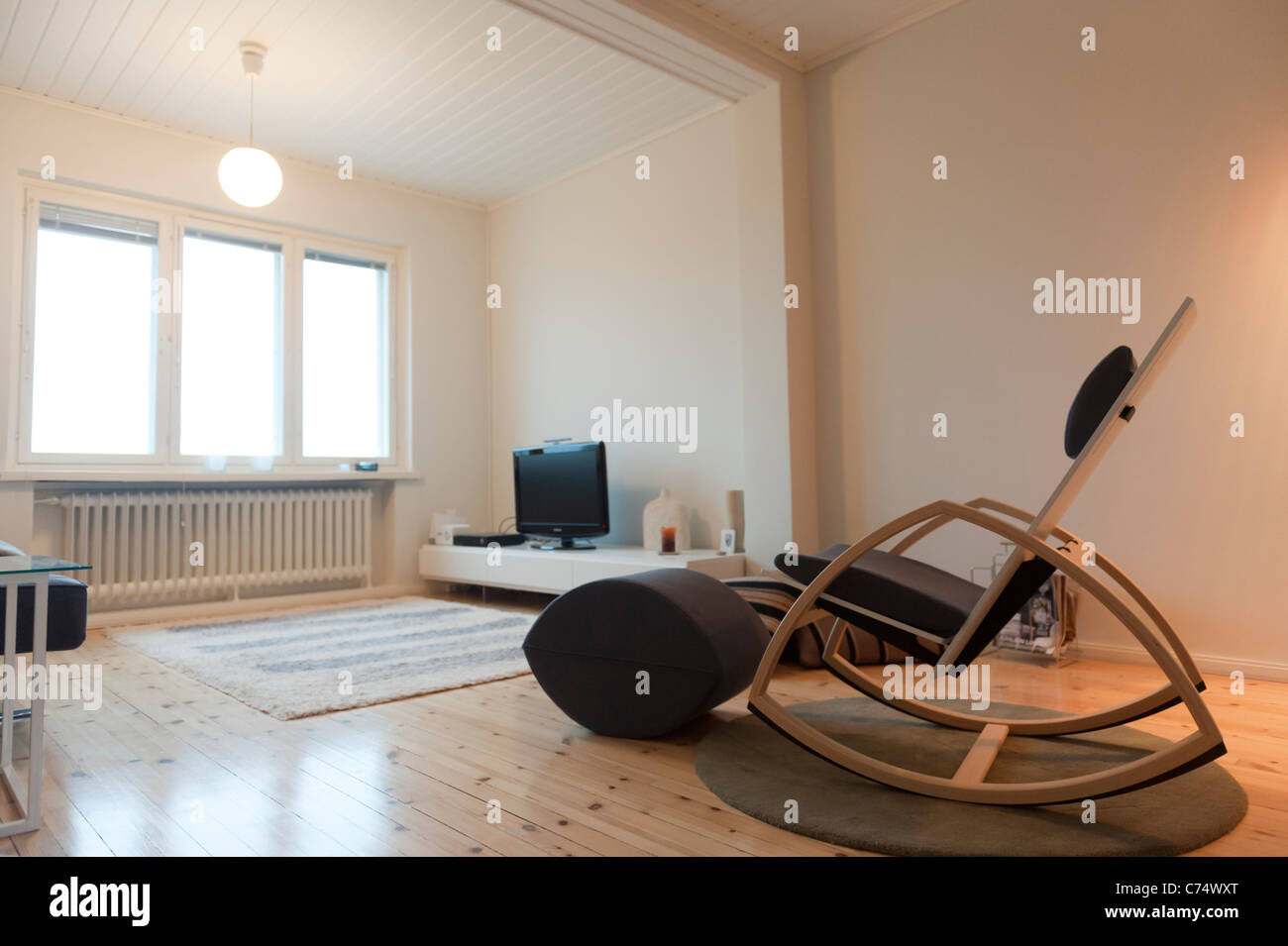 Contemporary Finnish design furniture in a living room Stock Photo Alamy